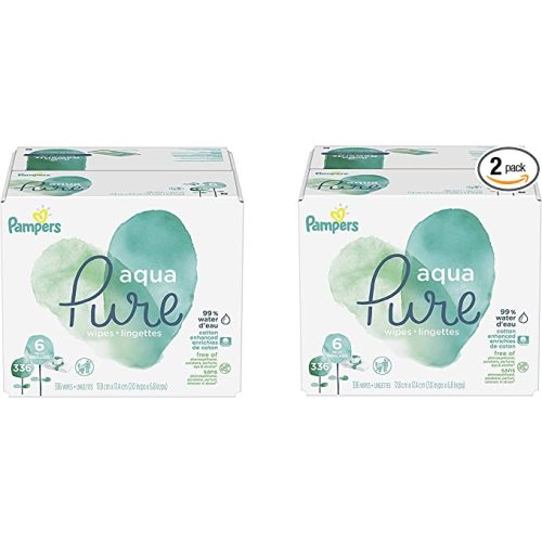 Pampers Aqua Pure 6X Pop-Top Sensitive Water Baby Wipes, 672 Count