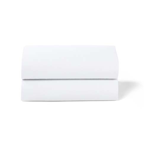 Snuz Bassinet Fitted Sheets, 2 Pack - White