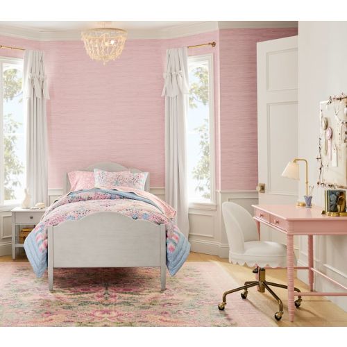 Evelyn Linen Blend Bow Valance Kids Blackout Curtain | Pottery Barn Kids