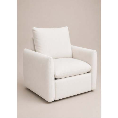 High Performance Ivory | James: A Chair and a Half | Swivel Nursery Recliner | Oilo™ Studio