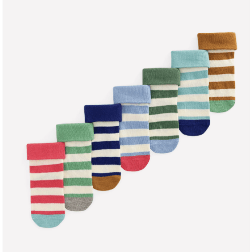 7 Pack Baby Socks in Stripes, from Boden