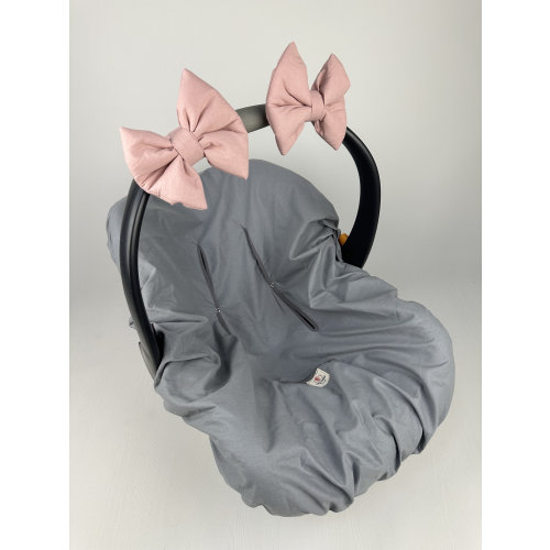 Blush Bow Baby Car Seat Accessory: Stroller Decor