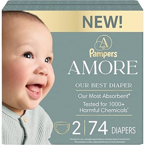 Pampers Amore, Size 2 (10-22 lbs), 74 Count, Our Best Diaper