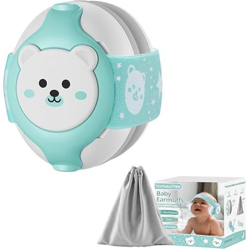 YomauiYee Baby Headphones,Bear Infant Ear Protection Noise Cancelling Headphones for Infants 0-36 Months,Baby Travel Essentials with Carrying Bag Infant Earmuffs for Sleep/Airplane/Outdoor