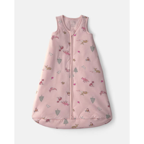 Baby Girl Woodland 2-Way Zip PurelySoft™ Wearable Blanket - Pink | Carter's