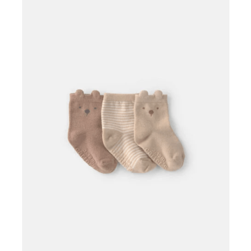 Baby 3-Pack Bear Baby Booties - Brown | Carter's