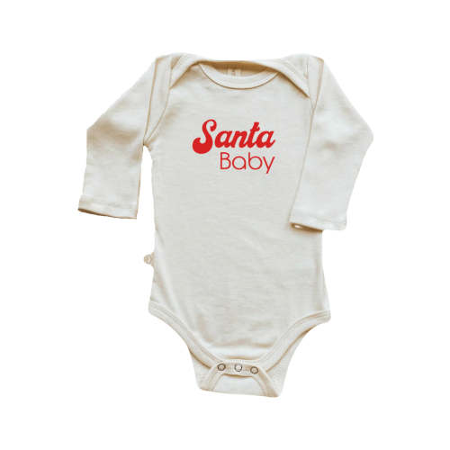 Santa Baby Long Sleeve Onesie - Organic Cotton Bodysuit