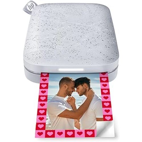 HP Sprocket Portable 2x3 Instant Photo Printer (Luna Pearl) Print Pictures on Zink Sticky-Backed Paper from Your iOS & Android Device.