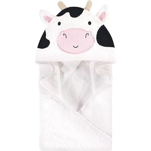 Amazon.com : Hudson Baby Unisex Baby Cotton Animal Face Hooded Towel, Cow, One Size : Baby