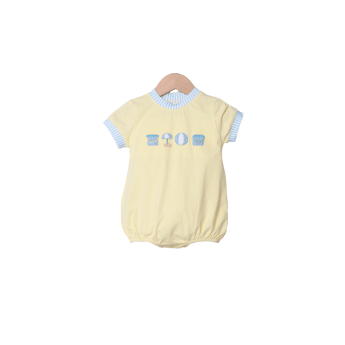 French Knot Beach Fun Yellow/Blue Stripe Bubble