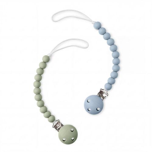 Comfy Cubs Pacifier Clips 2 Pack - 100% Food Grade Silicone Baby Pacifier Clips - Pacific Blue and Sage