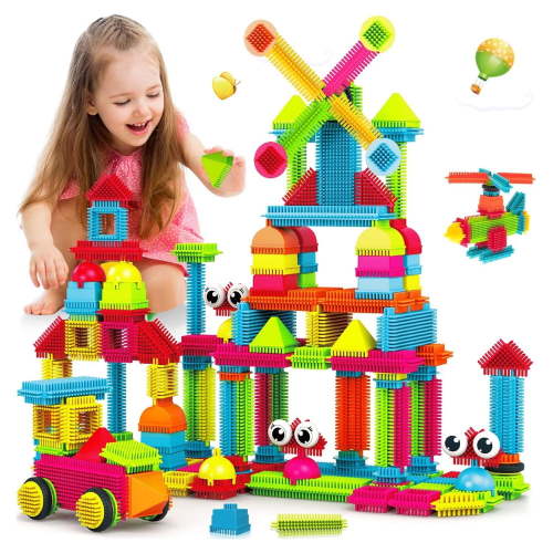 Contixo, Bristle Building Blocks, 144-piece, Multicolor
