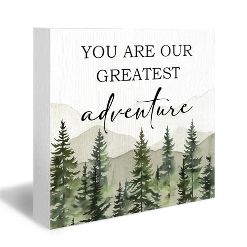 You Are Our Greatest Adventure Wooden Box Sign, Adventure Decor, 5x5 Inches, Modern Style, Tabletop