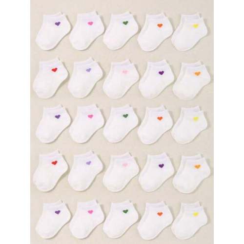 20/10/5 Pairs Random Style Baby Girl Heart White Socks, Baby Essentials, Newborn Socks, Toddler Socks, Infant Socks, Baby Accessories | SHEIN USA