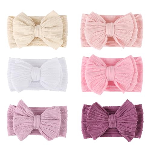 AQOKKA Baby Bows Headbands Nylon Baby Girl Headbands Soft Handmade Hairbands Toddler Hair Accessories for Girls Baby Newborn Infant Kids