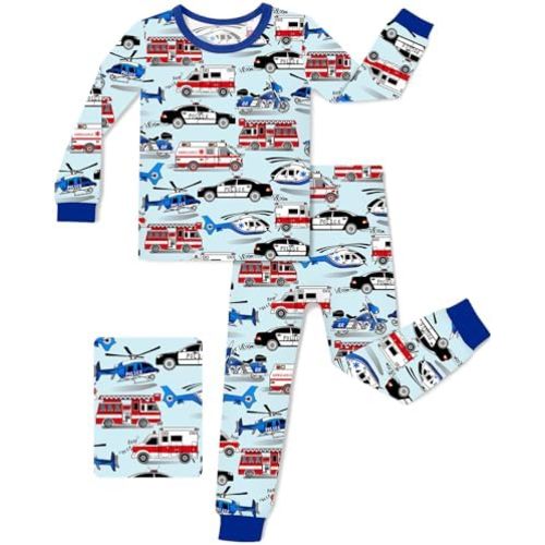 Bamboo Viscose Toddler Pajamas Boys Girls Baby 12M-8Y Pjs Sets Kids 2pcs Snug fit Long-Sleeve Sleepwear