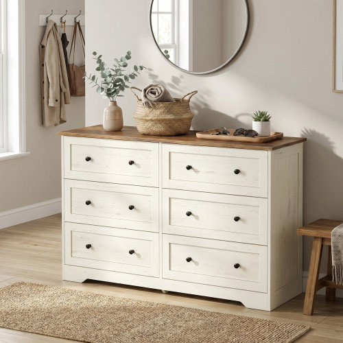 Rosalind Wheeler 47.2"W 6-Drawer Dresser Large Capacity Storage Cabinet | Wayfair