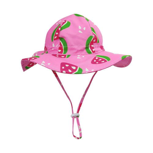 LNMQLPDBS Toddler Summer Beach Hats Pattern Print Sun Protection Hats Baby Girl Bucket Hat with Chin Strap Wide Brim Shade Hat for Baby Boys Kids Sun Floppy Cap for Swimming Pool﻿﻿ Pink M