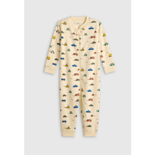 100% Organic Cotton One Piece Pajama - Baby in Cars
