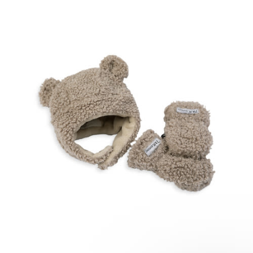 Unisex Le Cub Teddy Mitten & Hat Set - Baby