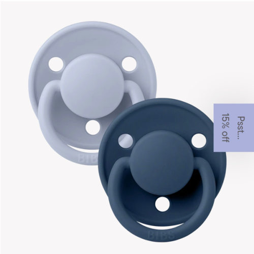 De Lux Pacifiers 2 Pack - Dusty Blue/Steel Blue – Bibsworld store US