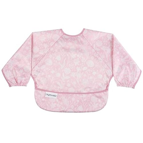 Tiny Twinkle Long Sleeve Bib for Babies & Toddlers | Waterproof Smock Bib for Eating | Machine Washable & Mess-Proof Feeding Essentials | Newborn Shower Gift (Toile, Small 6-24 Months)