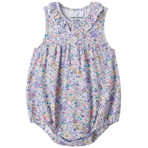 pureborn Baby Girls Boys Bodysuit One-Piece Romper 0-24 Months | OEKO-TEX Certified, Cotton, Viscose from Bamboo, Snap Closure, Embroidered Ready, Long & Short Sleeve, Machine Wash