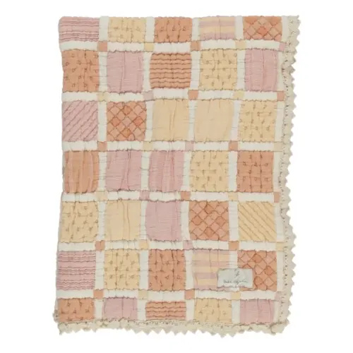 Bebe Organic - Mai Coton Bio Patchwork Blanket - Yellow | Smallable