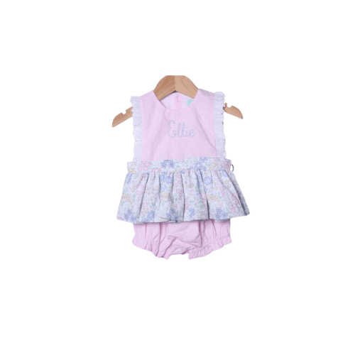 Pink and Blue Floral Bloomer Set