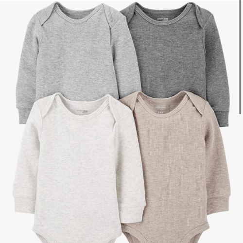 Simple Joys by Carter's Baby 4-pack Soft Thermal Long Sleeve Bodysuits