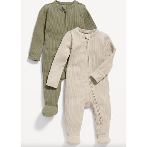 Sleep & Play 2-Way-Zip Footed One-Piece 2-Pack for Baby