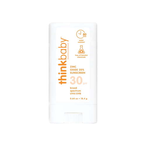 Thinkbaby, Zinc Oxide 20% Sunscreen Stick, SPF 30+, Water Resistant