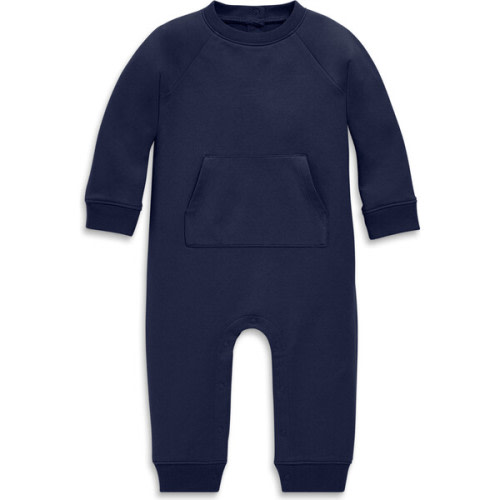 Baby Sweatshirt Romper, Navy - Primary | Maisonette