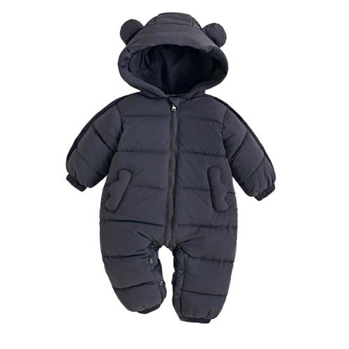 LRen Girls Down Coat Winter Warm Hooded Jacket Outerwear For Baby Toddler 0-24 Months,7-12 Months,Z1-Black