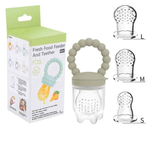 Baby Food Feeder Pacifier - Silicone Baby Fruit Feeder for Infant & Toddler, Fresh Food Nibbler with Safe Lock, Teething Gum Soother, BPA-Free, Easy Clean, Soft Silicone Baby Feeding Tool