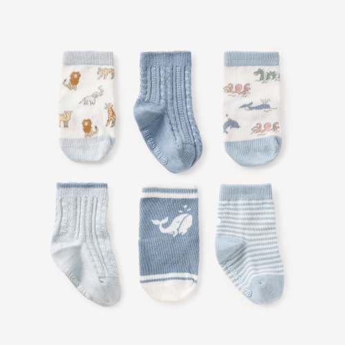 World Explorer Non-Slip Baby Socks 6 Pk – Elegant Baby