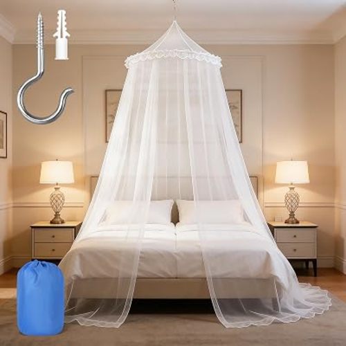 Mosquito Net for Bed Canopy for Girls with Storage Bag