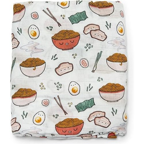 Loulou Lollipop Muslin Swaddle Blanket, Rayon/Cotton, Ramen, 18-24M