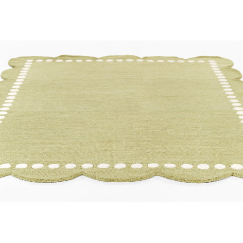5x7'6 Birch Lane™ Alcona Hand Tufted Wool Solid Green Area Rug | Birch Lane