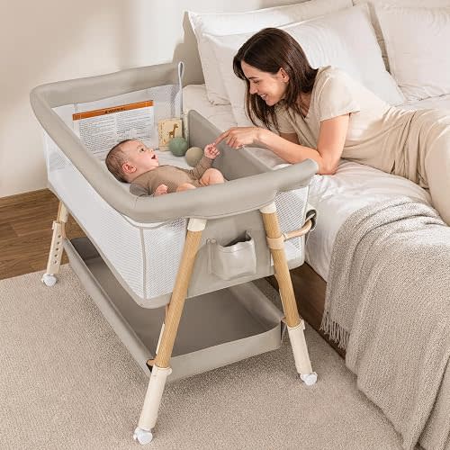 3-in-1 Baby Bassinet Bedside Sleeper Baby Crib for Newborn to 12 Months