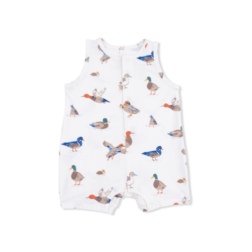 Sleeveless Shortie Romper-Ducks