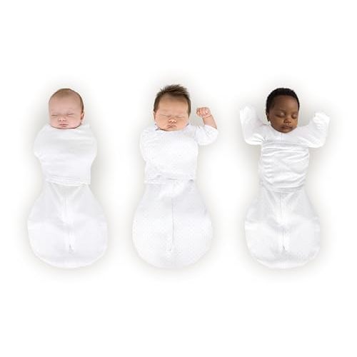 SwaddleDesigns 6-Way Omni Swaddle Sack Arms Up Swaddle for Newborn, More Options to Calm Startle Reflex, Improves Sleep