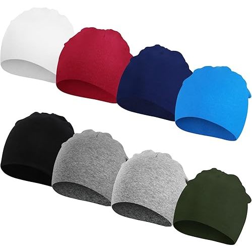 DRESHOW BQUBO 8 Pack Unisex Baby Beanie Hat Infant Toddler Kid Hats Baby Soft Cute Knit Cap Nursery Beanie