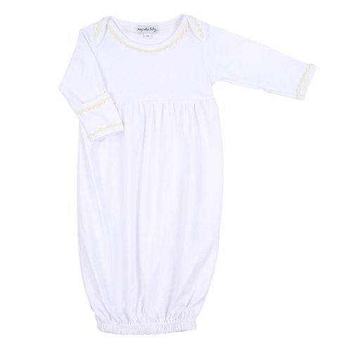 Magnolia Baby Baby Crochet Gathered Gown Yellow | Fun & Fancy Children's Boutique