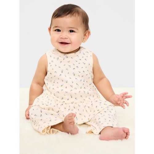 Sleeveless Ribbed Peplum Top and Pants Set for Baby