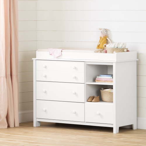 South Shore Little Smileys Changing table with removable rim, drawers, and open storage, in Pure White - Walmart.ca