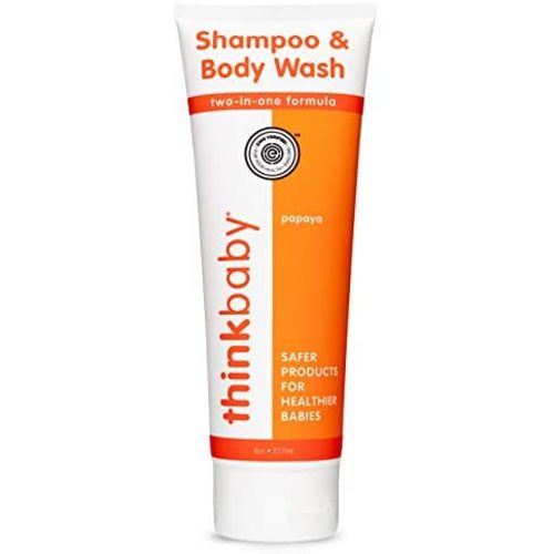 Thinkbaby Baby Shampoo & Body Wash – Safe, Gentle & Non-Toxic - Tear-Free Face, Hair & Body Soap for Babies – Natural No Tears Everyday Foaming Cleanser - 8oz