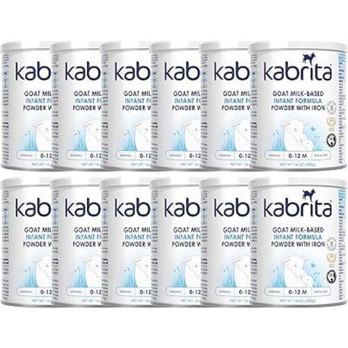 Kabrita Goat Milk-Based Infant Formula Powder with Iron, DHA, ARA & Prebiotics, for Infants 0–12 Months, Non-GMO, 14 oz (Pack of 12)