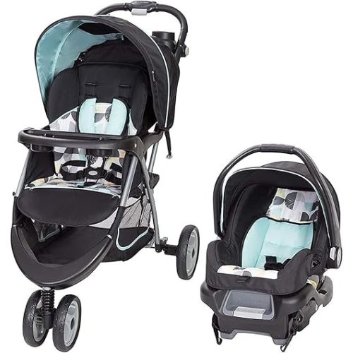 Baby Trend EZ Ride 35 Travel System, Stroller and Infant Car Seat Combo, Doodle Dots - Lightweight and Foldable Compact Design with One Hand Fold and Adjustable Handle