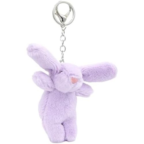 Cute Bunny Plush Keychain for Backpack, 3.5" Inch Mini Rabbit Keychain Purse Charm Pendant Gift for Women